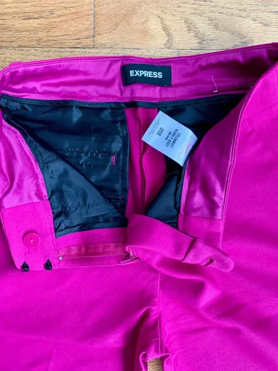 NWOT, 00R Magenta Express Mid-Rise Barely Boot Columnist Pants - Picture 2 of 5